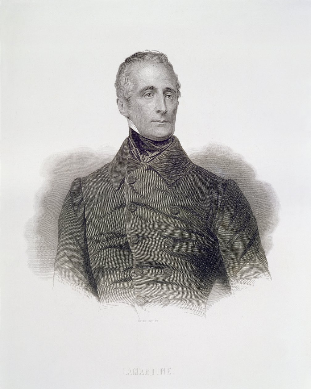 Alphonse de Lamartine, gravado por Pierre Pelee (1801-71) de French School