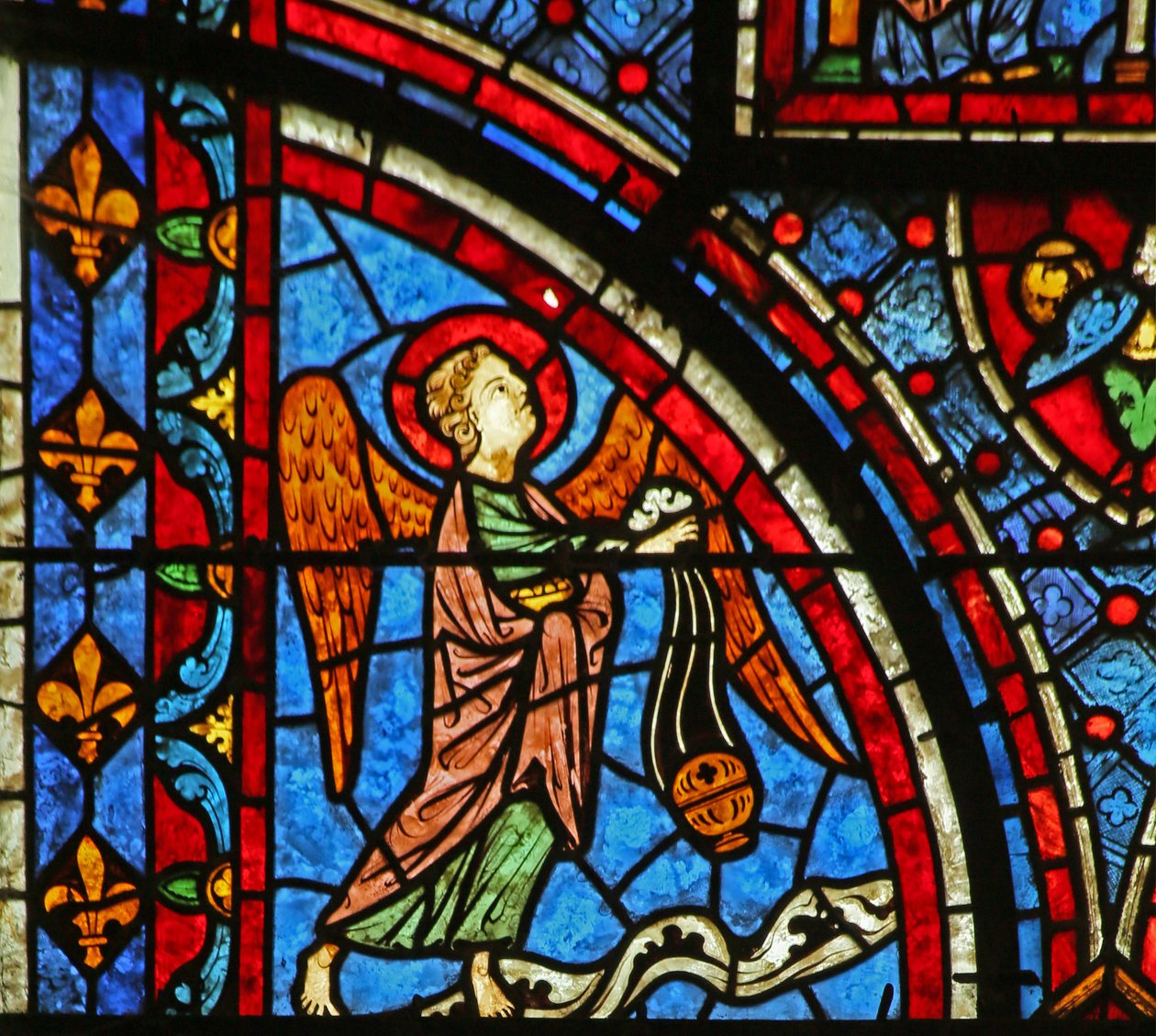 Um anjo - da janela da Morte e Glorificação da Virgem Maria de French School