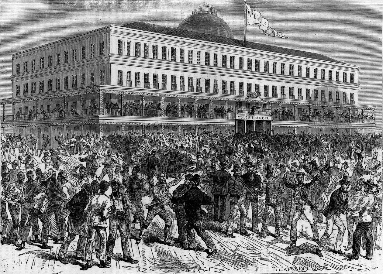 Um dia de eleições em Nova Orleans (Nova Orleans), Estados Unidos (Estados Unidos). Gravação no "Le Journal de la jeunesse". de French School