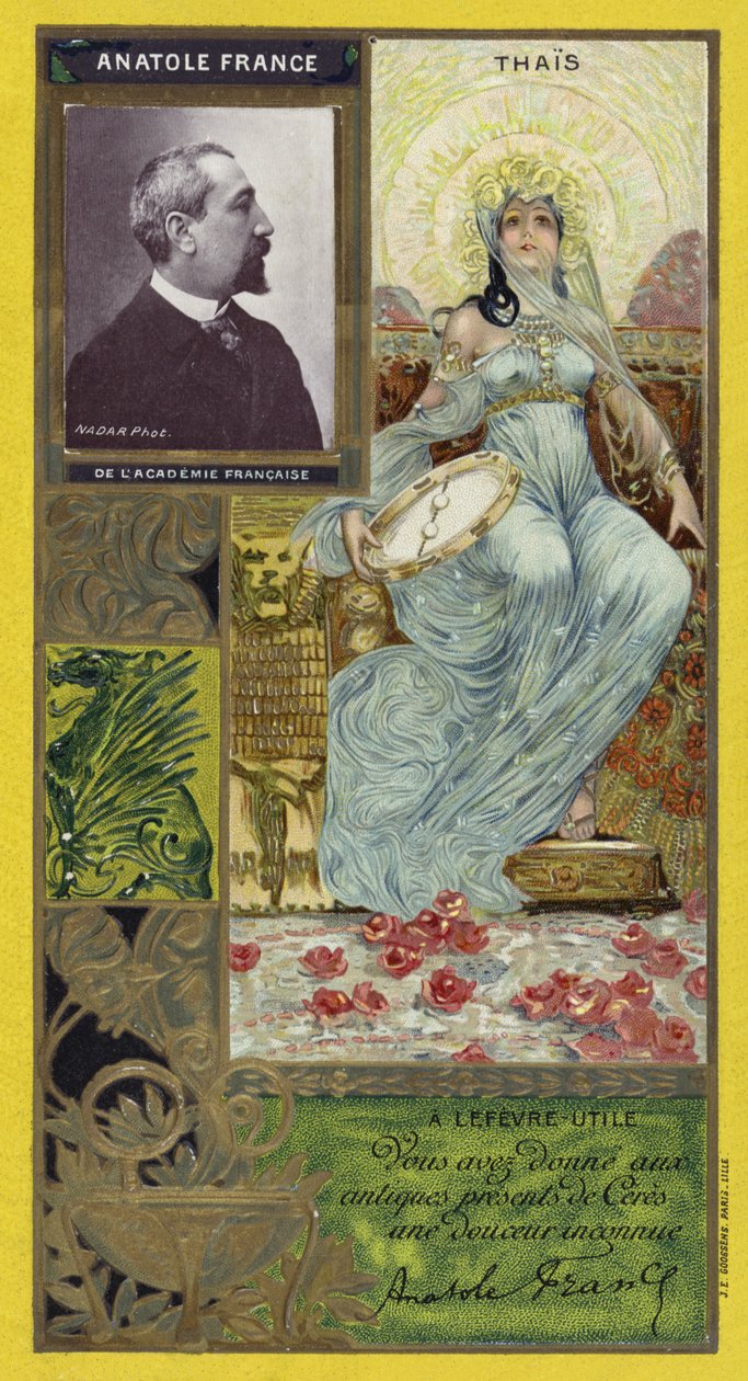 Anatole France, romancista francês (cromolito) de French School