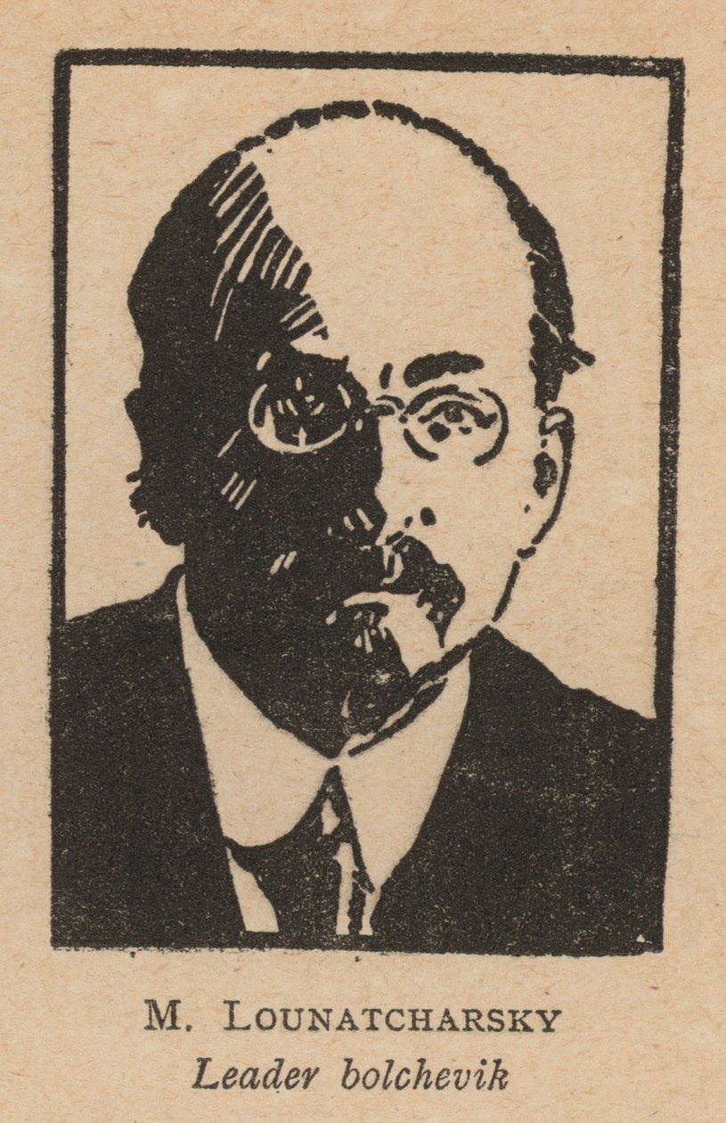 Anatoly Lunacharsky, revolucionário bolchevique russo (litografia) de French School