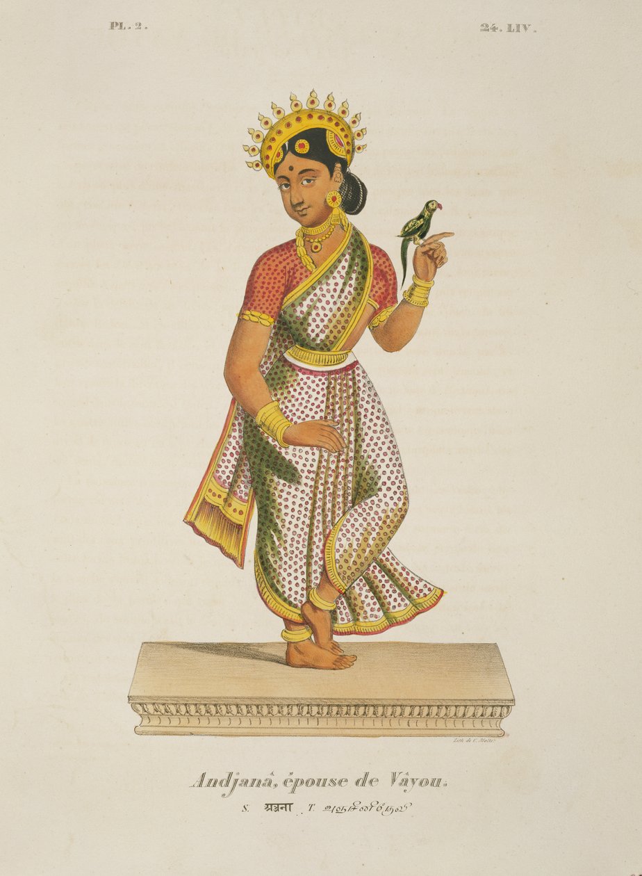 Andjana, esposa de Vayu gravada por C. de Motte (1785-1836) de French School