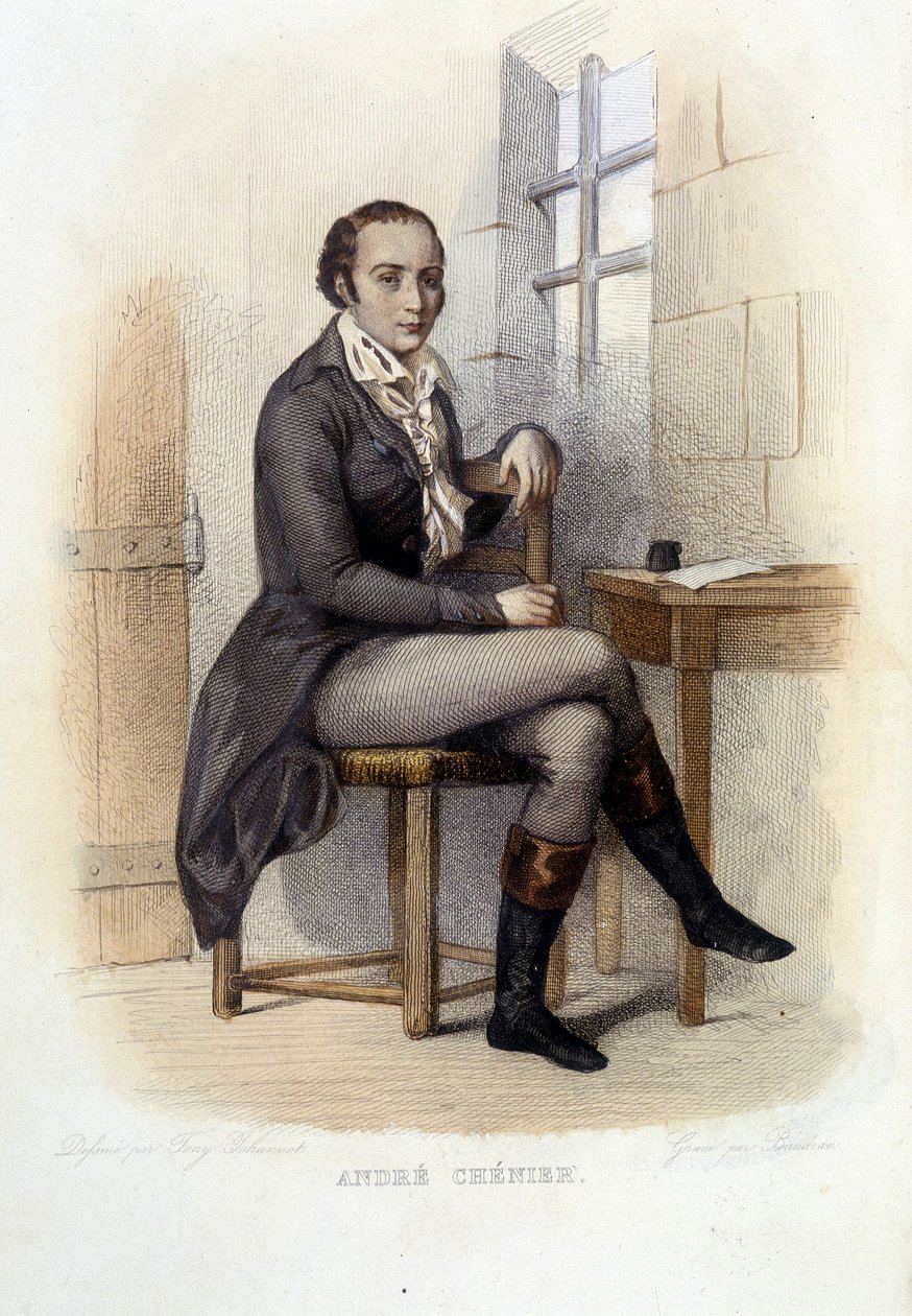 Andre Chenier (1762-1794), poeta francês, a la Concierge - em "Le Plutarque francais", Ed. Mennechet de French School