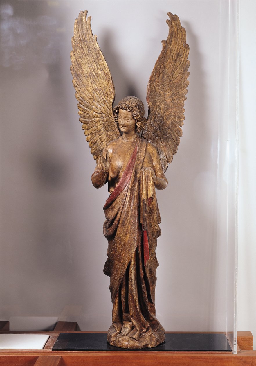 Anjo, 1260-70, da Igreja de Saudemont (madeira dourada) de French School