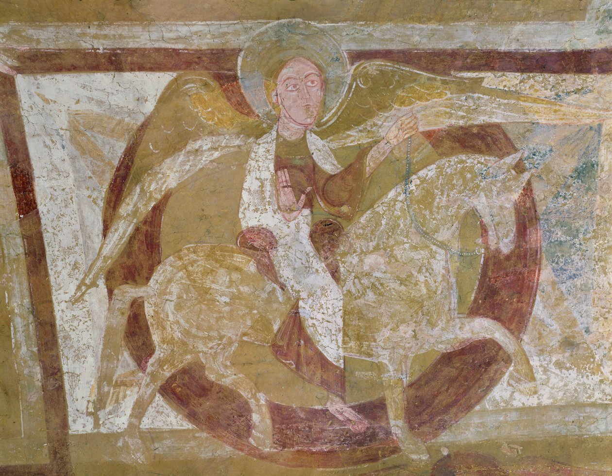 Anjo a cavalo, do teto da cripta (ver 162691, 170068 e 170069) de French School