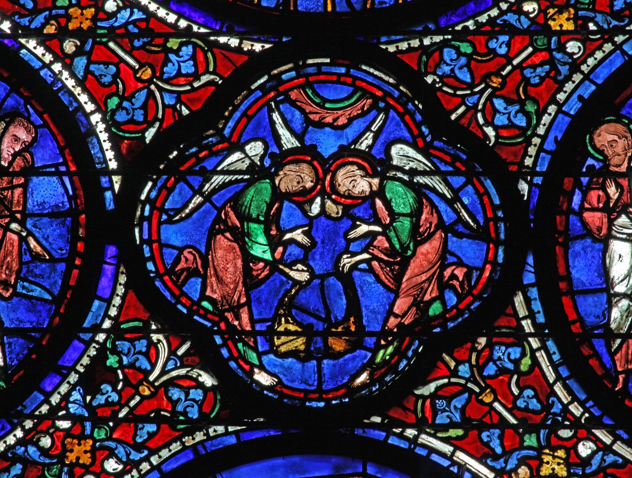 Anjos assistindo ao sepultamento da Virgem (w42) de French School