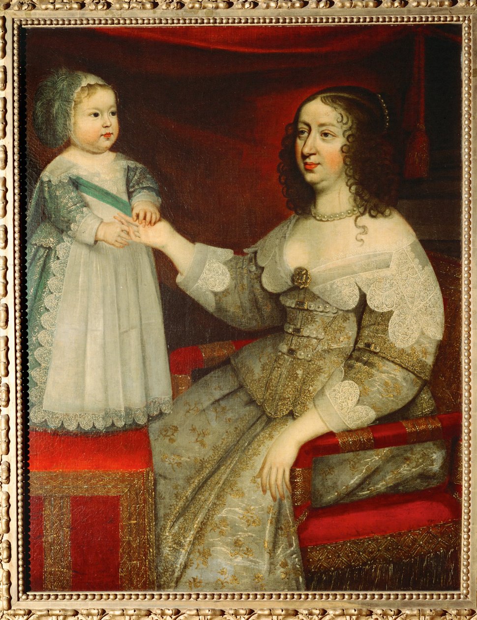 Ana de Áustria e Luís XIV ... (pintura sobre tela) de French School