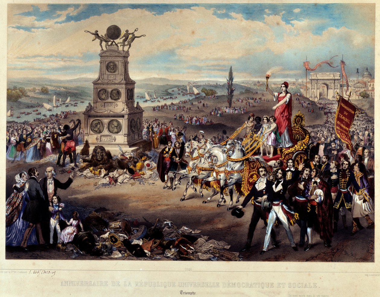 Aniversário da República Democrática e Social: Triunfo de La Republique. Gravado a partir de 1848. Paris, Musee Carnavalet de French School