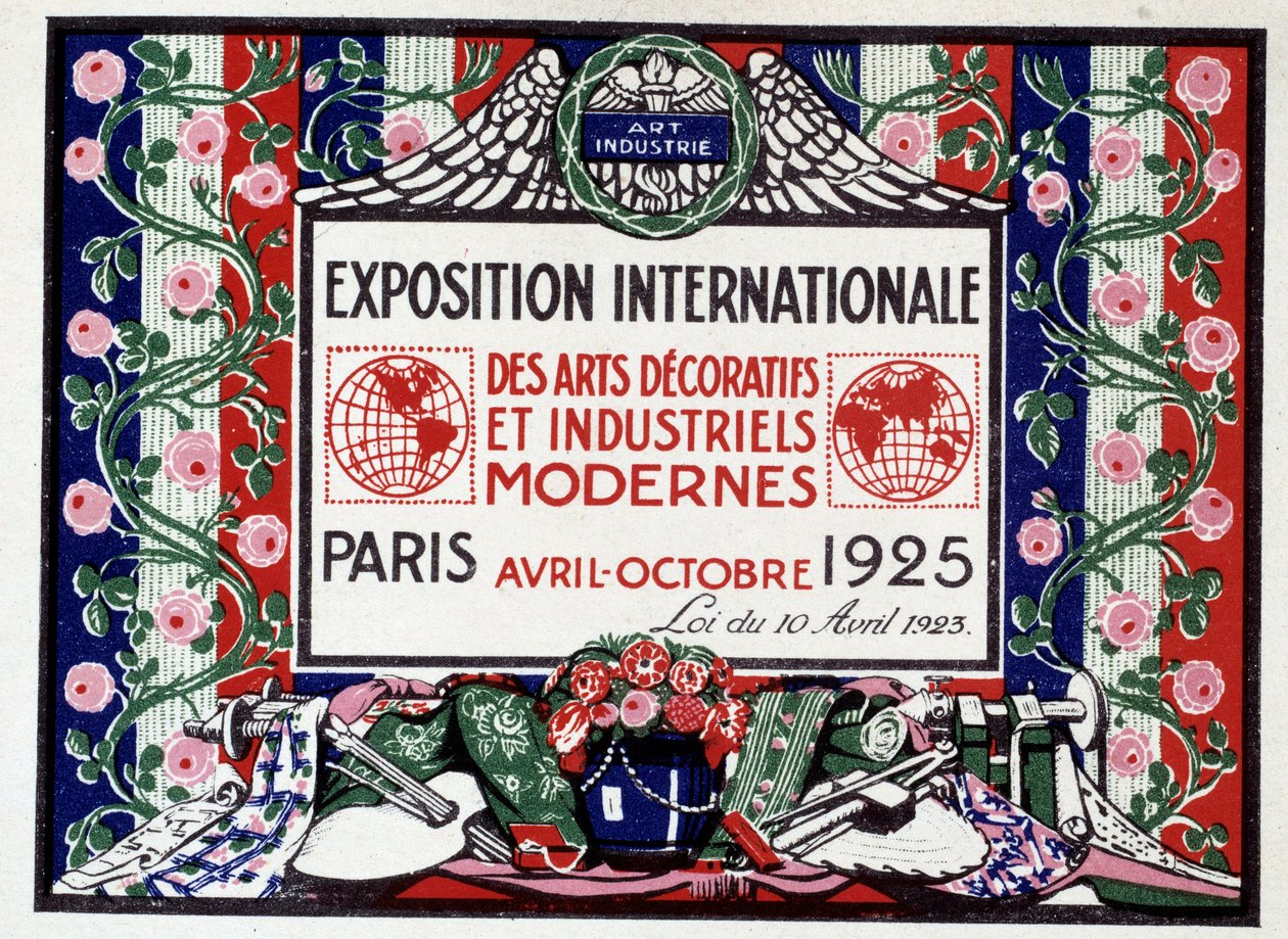 Cartaz anónimo para a Exposição Internacional de Artes Decorativas e Industriais Modernas de French School