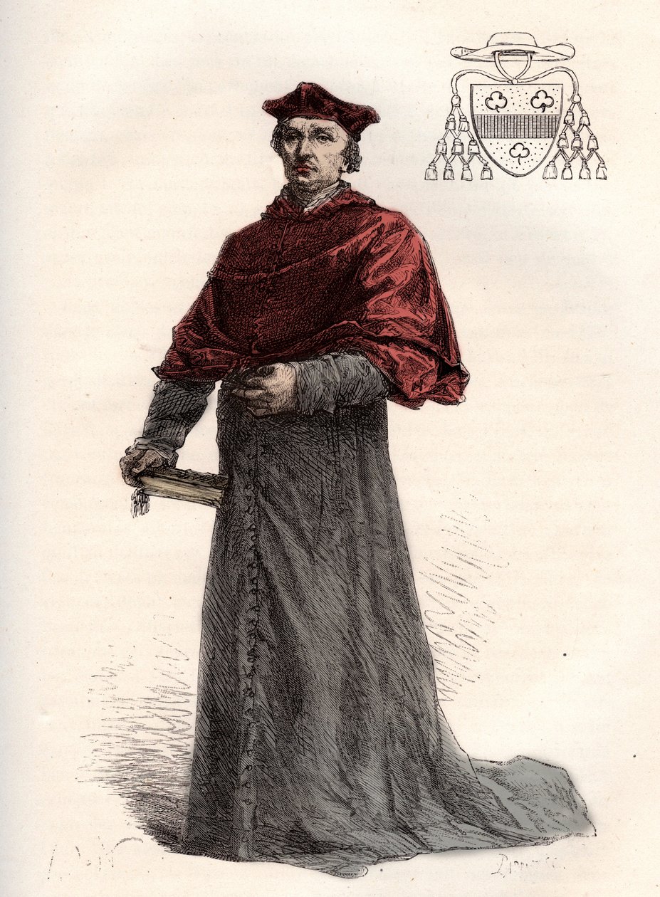 Antoine Duprat, cardeal legat francais (1463-1535) - Cardeal Antoine Duprat (1463-1535) - gravura de "L