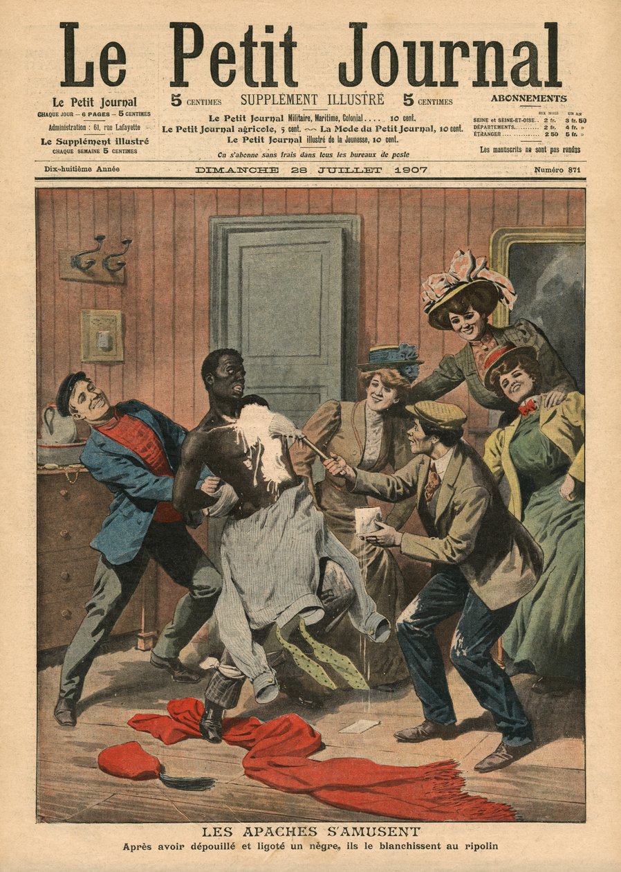 Apaches se divertindo, ilustração de &39;Le Petit Journal&39;, suplemento ilustre, 28 de julho de 1907 de French School