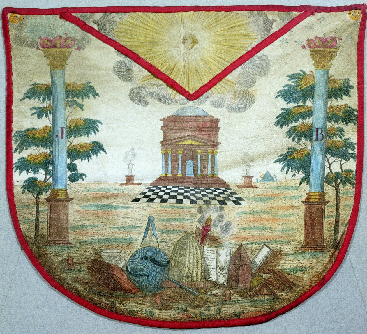 Avental de um mestre do século XVIII (couro pintado) de French School