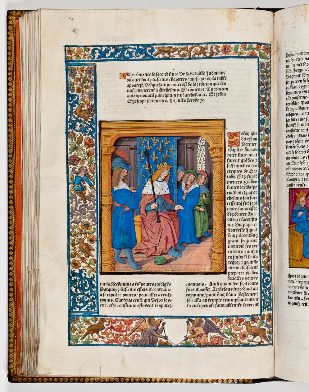 Arquelau no trono após a morte de seu pai Herodes, o Grande, 4 AC (impressão colorida à mão) de French School