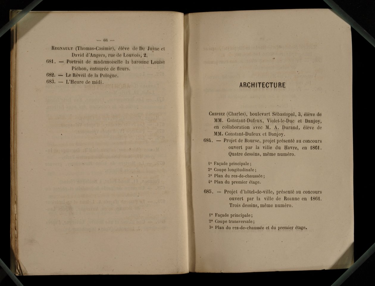 Capítulo de arquitetura, do Salon des Refuses, 1863 de French School