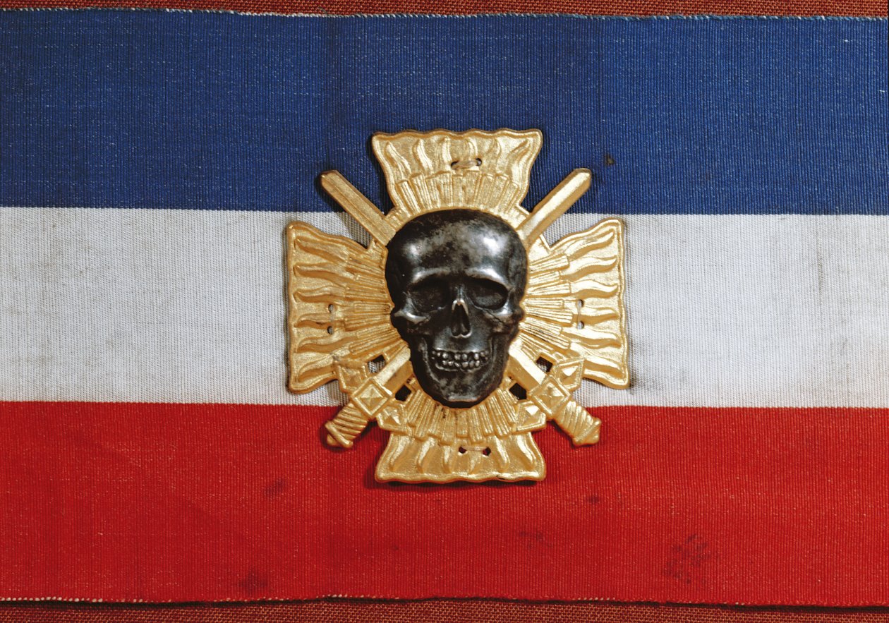 Emblema de braço do Croix-de-Feu, década de 1930 (pano e metal) de French School