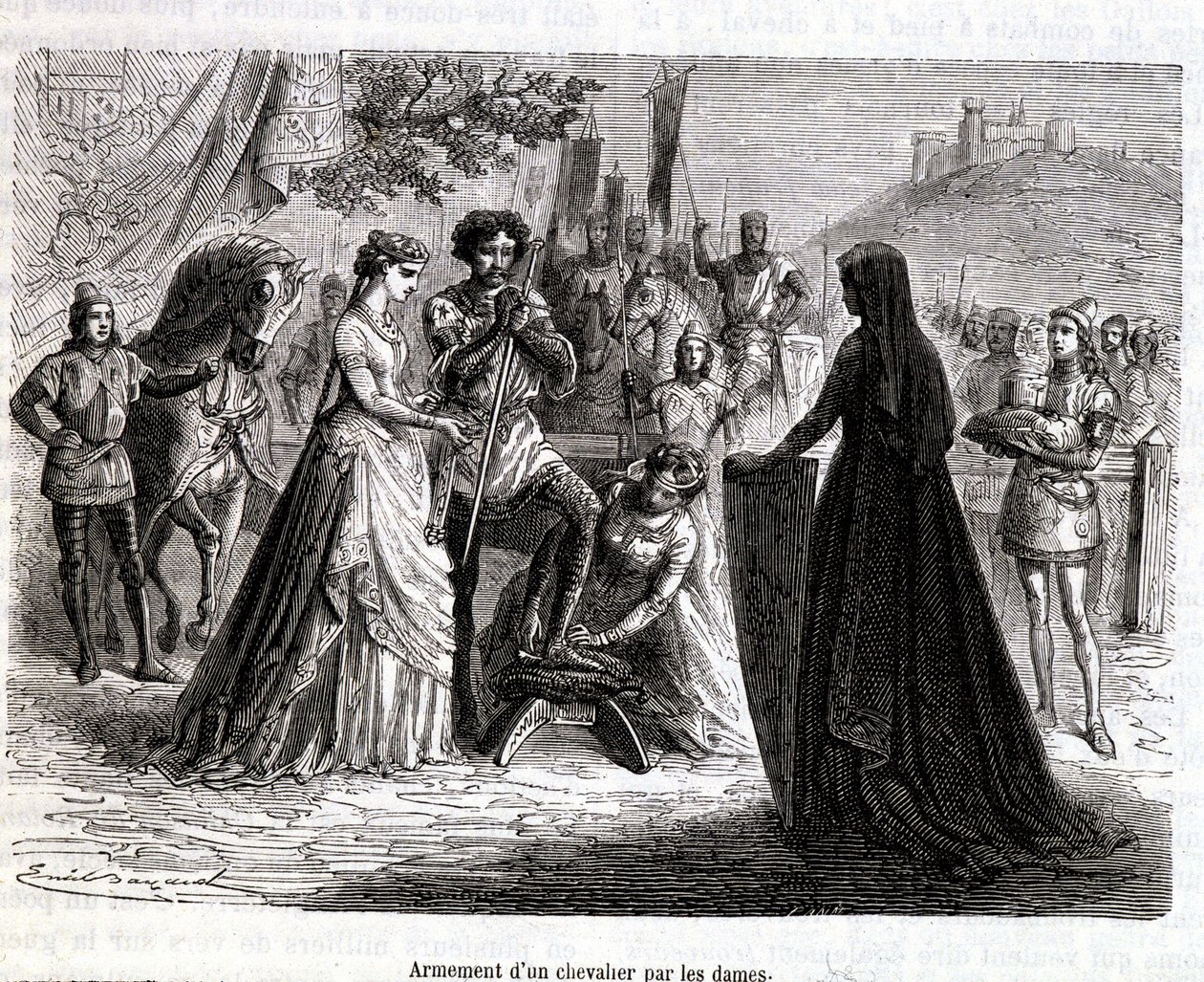 Armar um cavaleiro por senhoras no século XI - in "Histoire de France" de Martin de French School