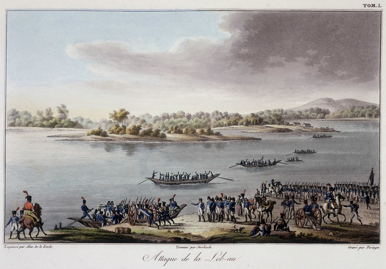 Ataque do Lobau em 1809 - in "Précis historique de la guerre entre la France et l