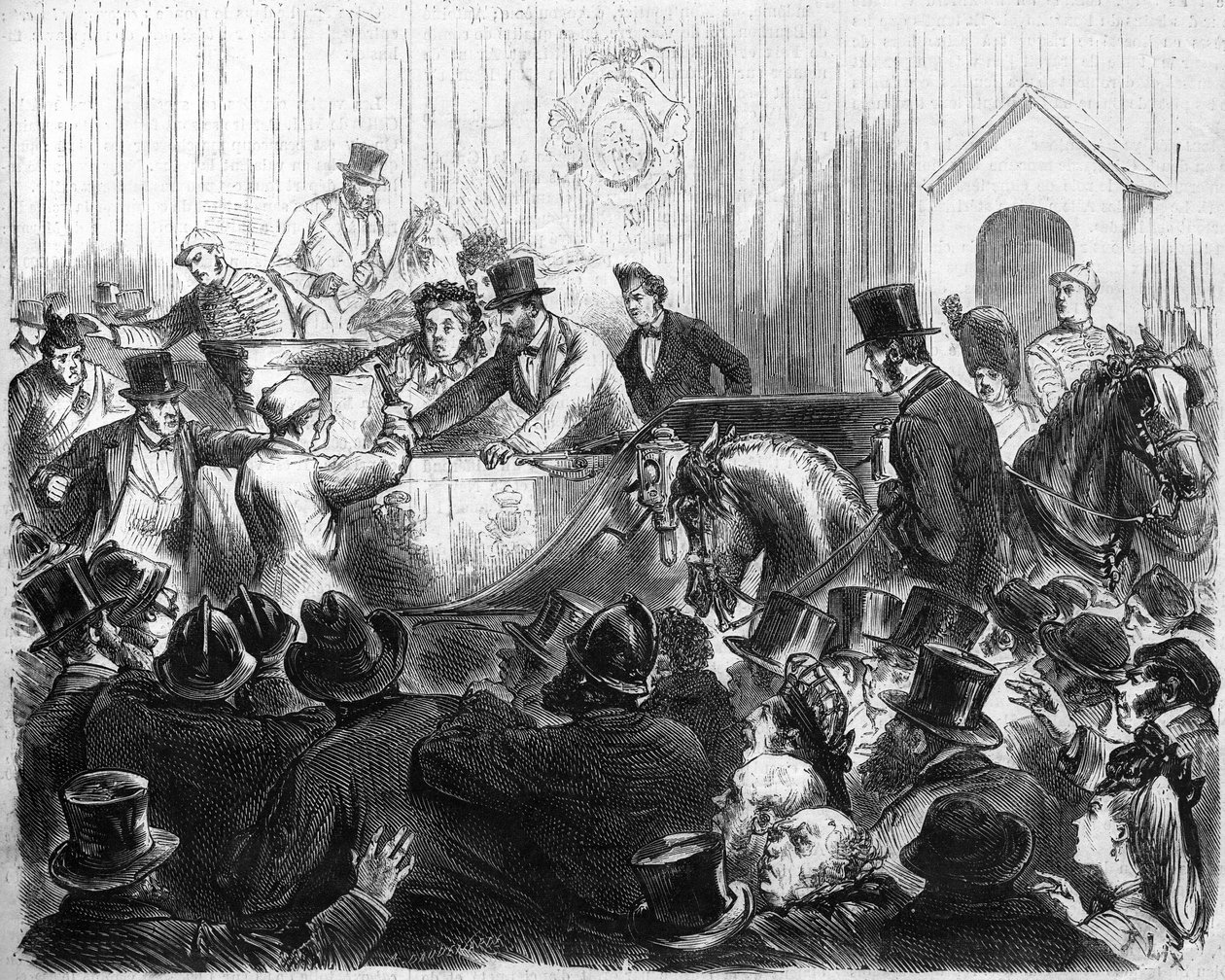 Ataque à rainha da Inglaterra Victoria (1819-1901) de French School