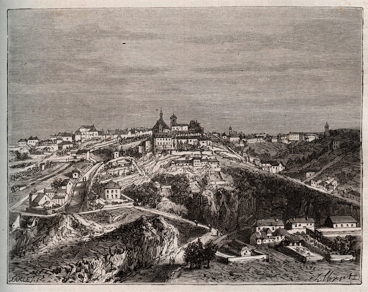 Avallon - Bourgogne-Franche-Comte - gravura em "La France illustree: geographie, histoire, administration statistique" de V.A. Malt-Brown. 1884 de French School