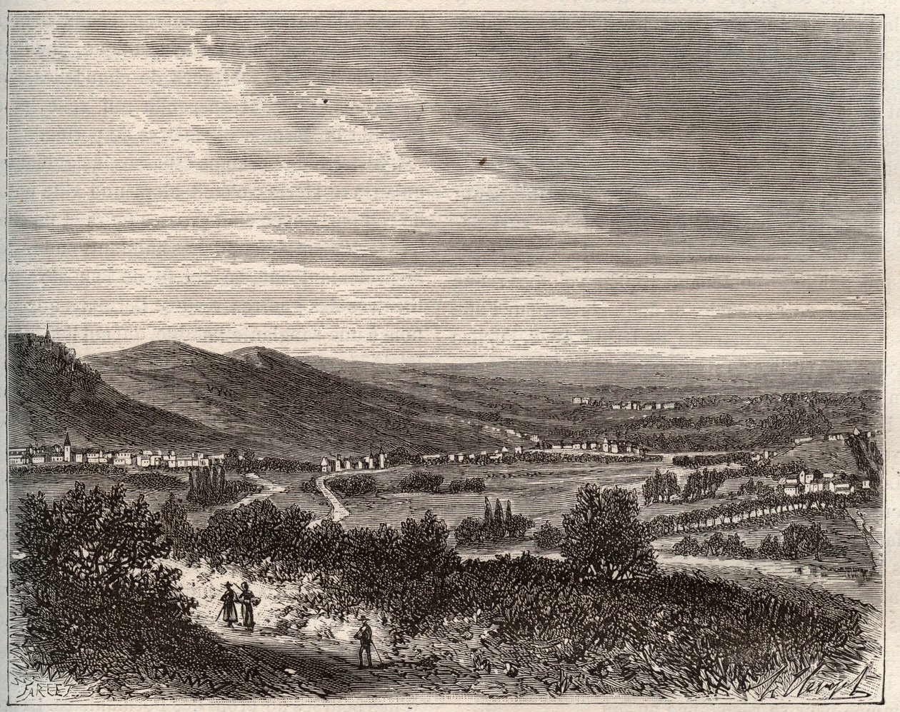 Ay et la montagne de Reims - departamento de Marne - gravura em "La France illustree: geography, history, statistical administration" de V.A. Malt-Brown. 1884 de French School
