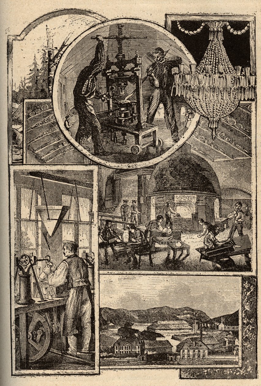 Baccarat - Cristalerias - Meurthe-et-Moselle - - gravura em "PATRIE" - DESCRIÇÃO PECTUREQUIREQUE DE LA FRANCE EN 6 VOLUES BY LUCIEN HUARD - final do século XIX de French School