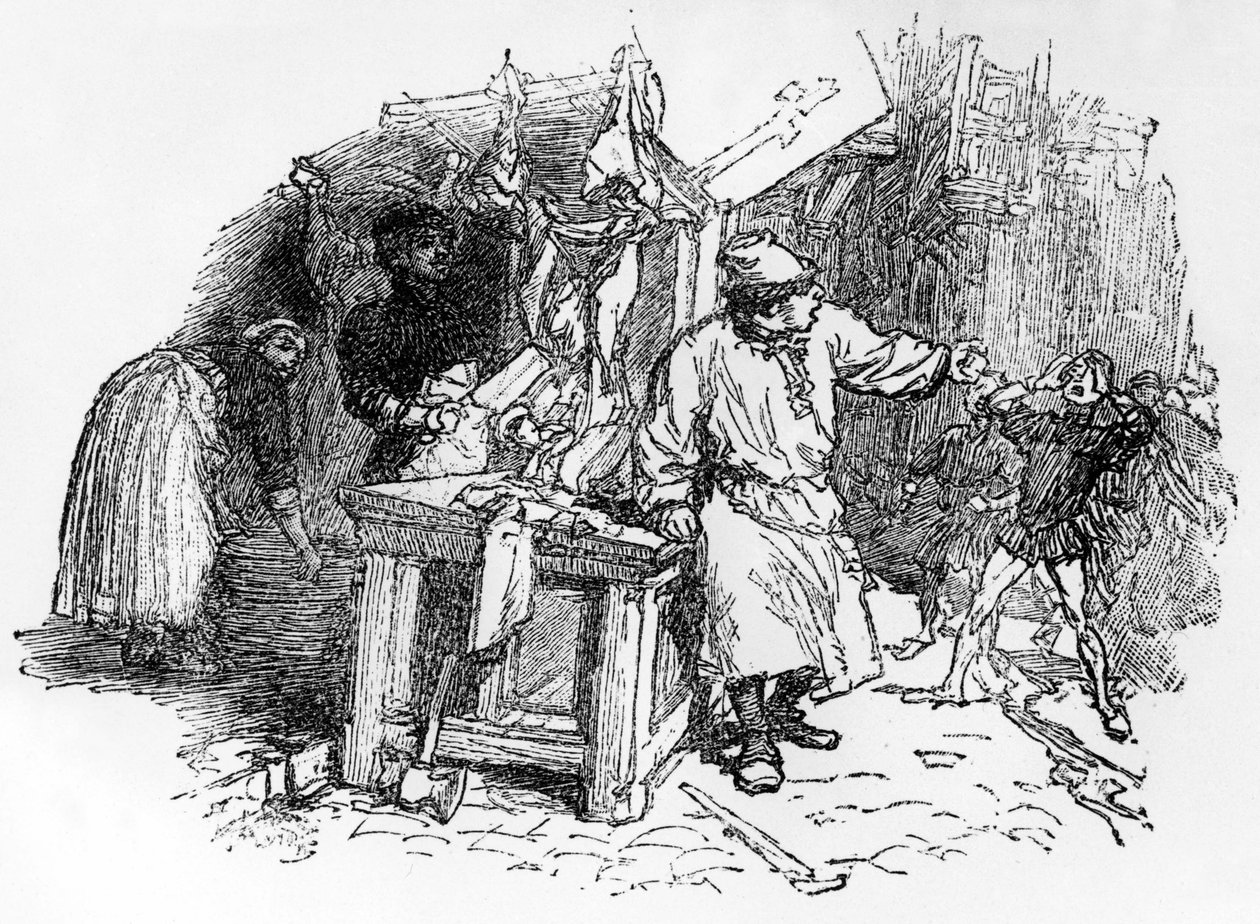Baladas de Francois Villon "Pere noel, que planta a vinha", edição de Pelletan, 1896 de French School