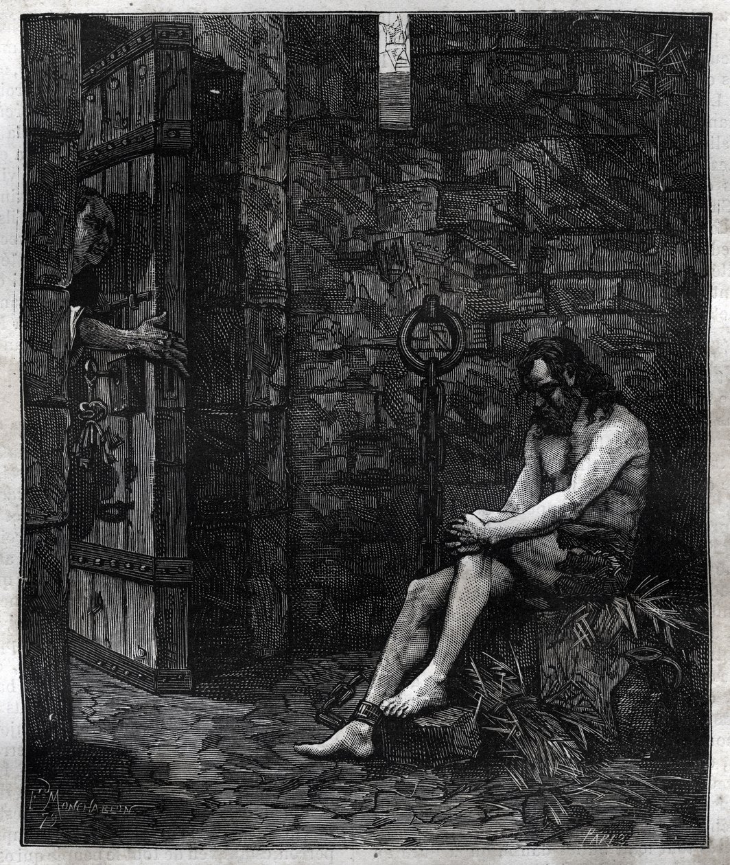 Balufeau preso na Bastilha por Luís XIII - Luís XIII (1601-1643) contentava-se em ter Jacques Baloufeau, dit de Saint-Angel (Santo Anjo) preso na Bastilha - em "Paris a travessa les séculos". de French School