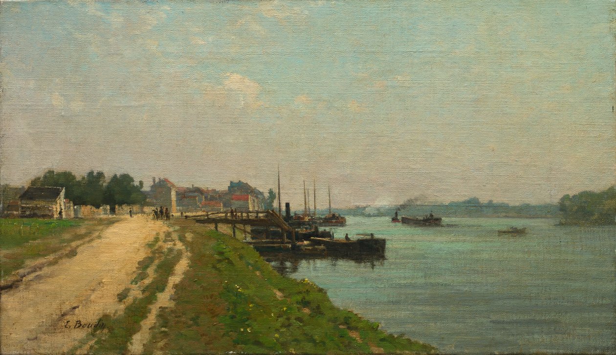 Margens do Sena (óleo sobre tecido) de French School