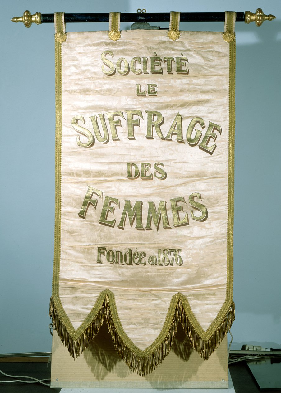 Banner para a Sociedade O Sufrágio das Mulheres (seda) de French School