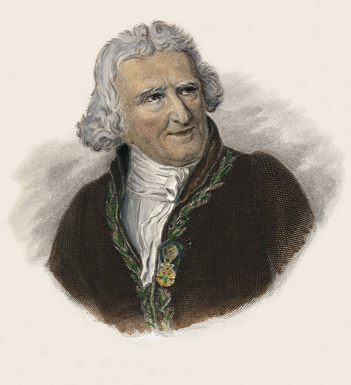 Barão Antoine Augustin Parmentier (1737-1813), farmacêutico, dietista e agrônomo francês. in "Portraits des Hommes Useilles". de French School