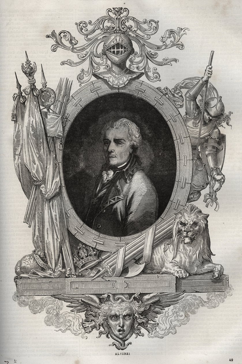Barão joseph Alvinczi (Alvinczy von Borberek) (1735-1810) General austríaco - - Nova Enciclopédia Nacional de Maurice La Charest - 1870 - de French School