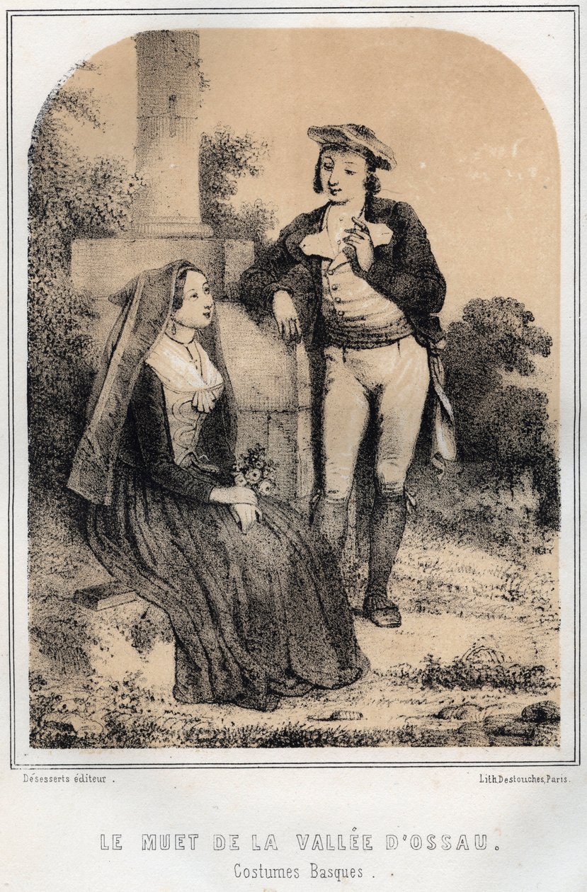 Fantasias Bascas - O mudo do vale Ossau - gravura em "Les soirees de mon tio souvenirs et recits de voyages" por MORING MICHEL - Final do século XIX de French School