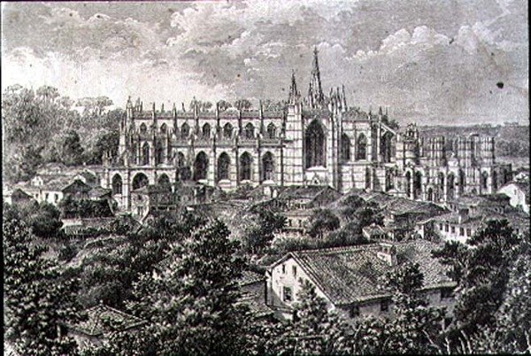 Mosteiro da Batalha na década de 1860 (gravura) de French School