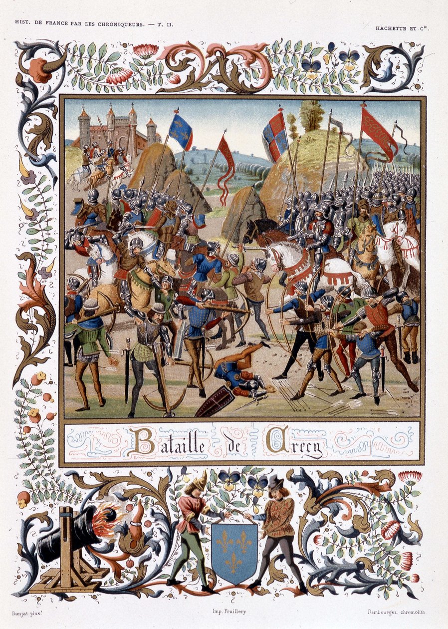 Batalha de Crécy durante a Guerra dos Cem Anos de French School
