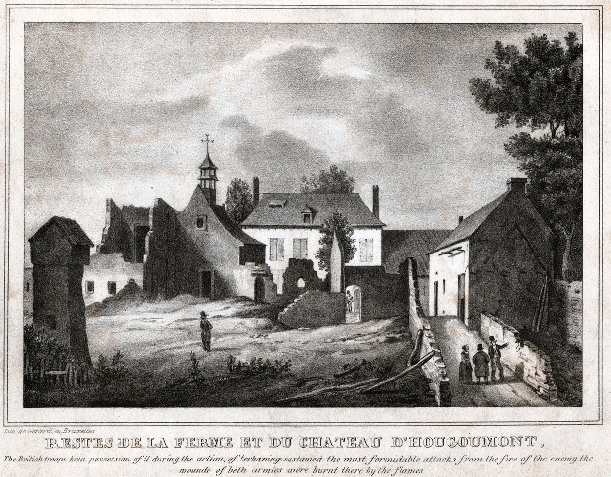 Batalha de Waterloo. (gravura, ca. 1830) de French School