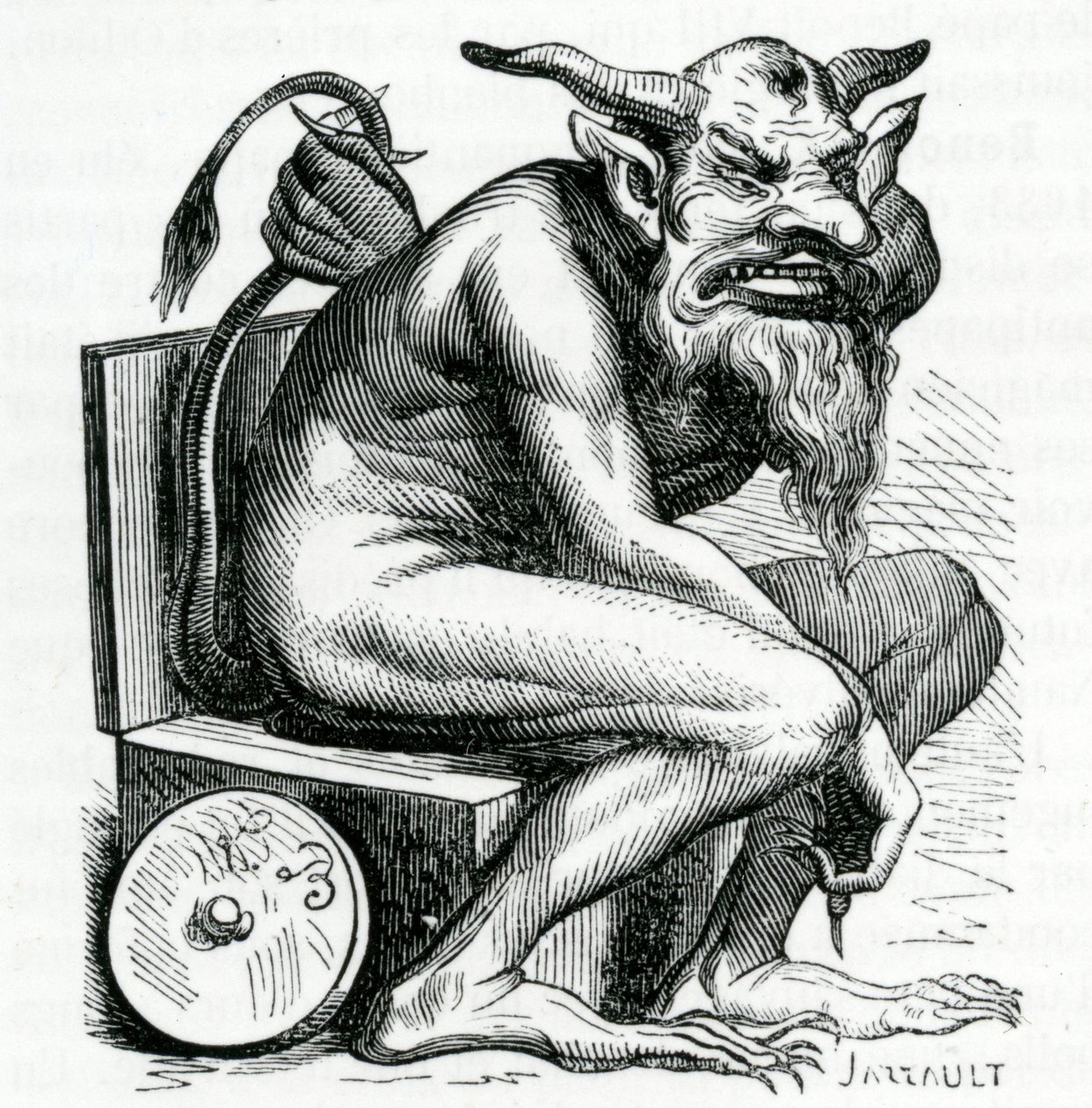 Belphegor, ilustração do Dictionnaire Infernal por Jacques Albin Simon Collin de Plancy, 1863 de French School