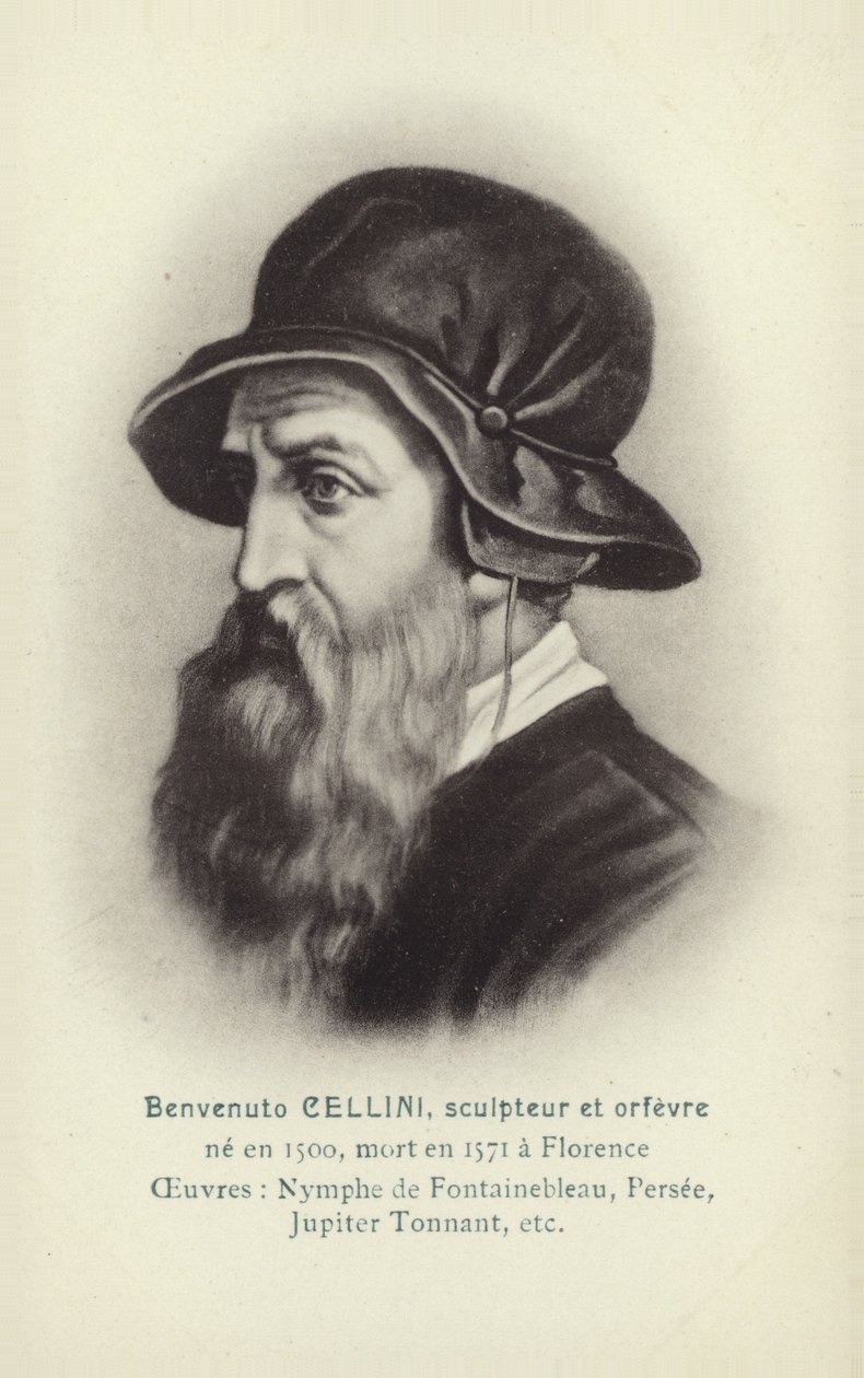 Benvenuto Cellini, escultor e ourives italiano (litografia) de French School