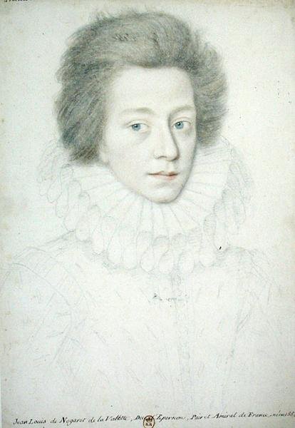 Bernard de Nogaret de La Vallette (1592-1661) Duque de Epernon (lápis sobre papel) de French School