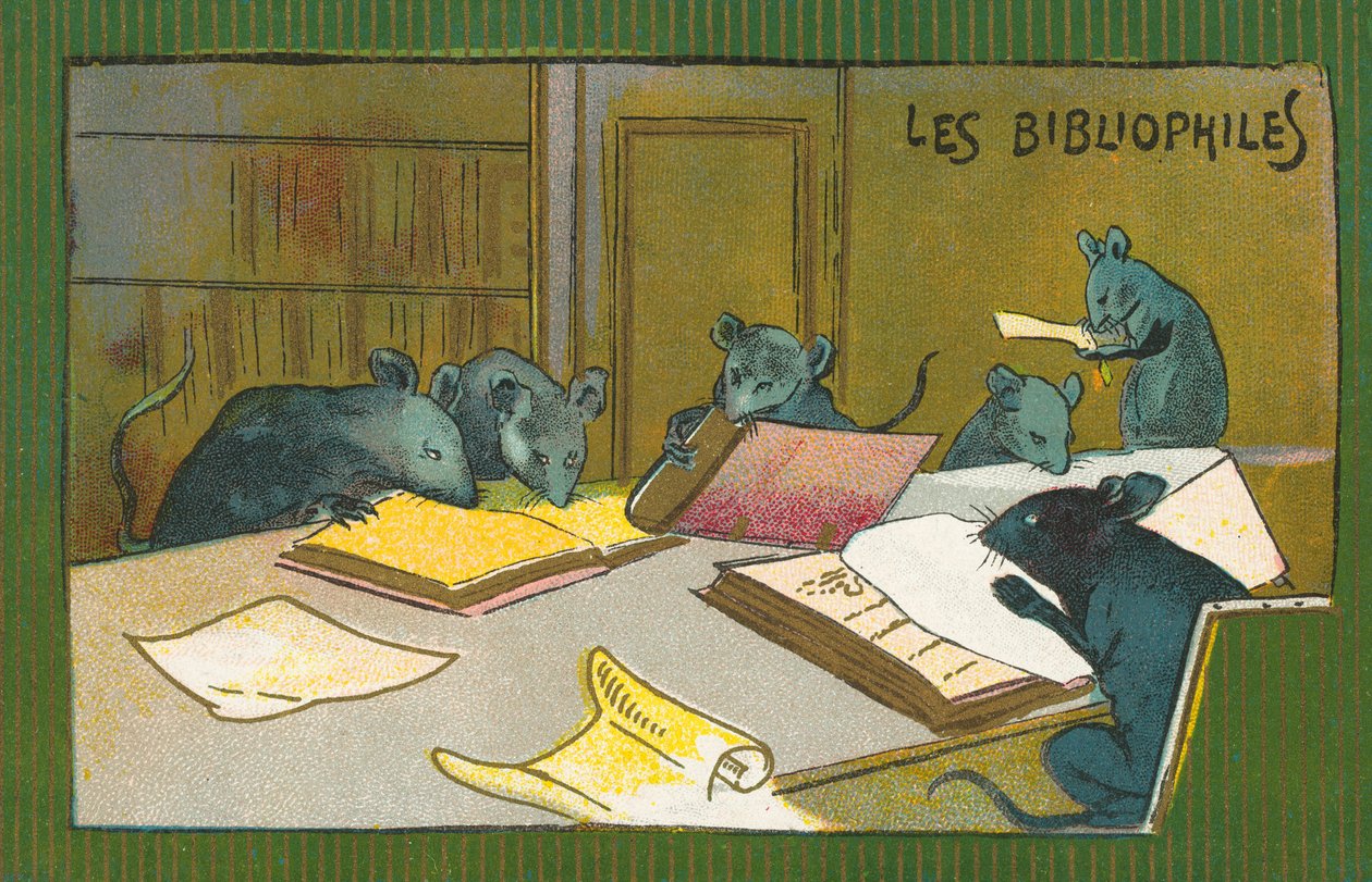 Ratos bibliófilos (cromolitho) de French School