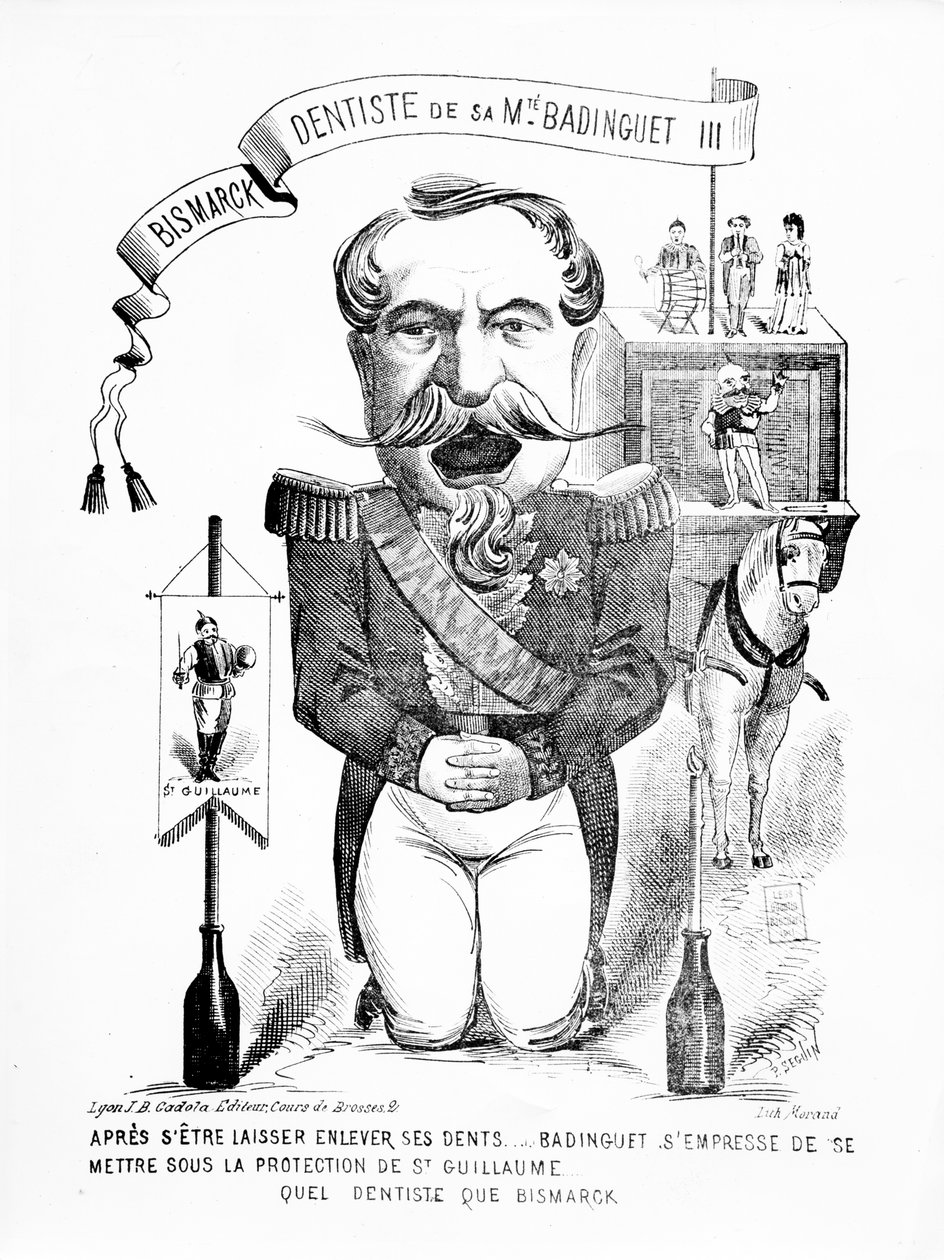 Bismarck, dentista de sua Majestade Badinguet III, 1871 de French School