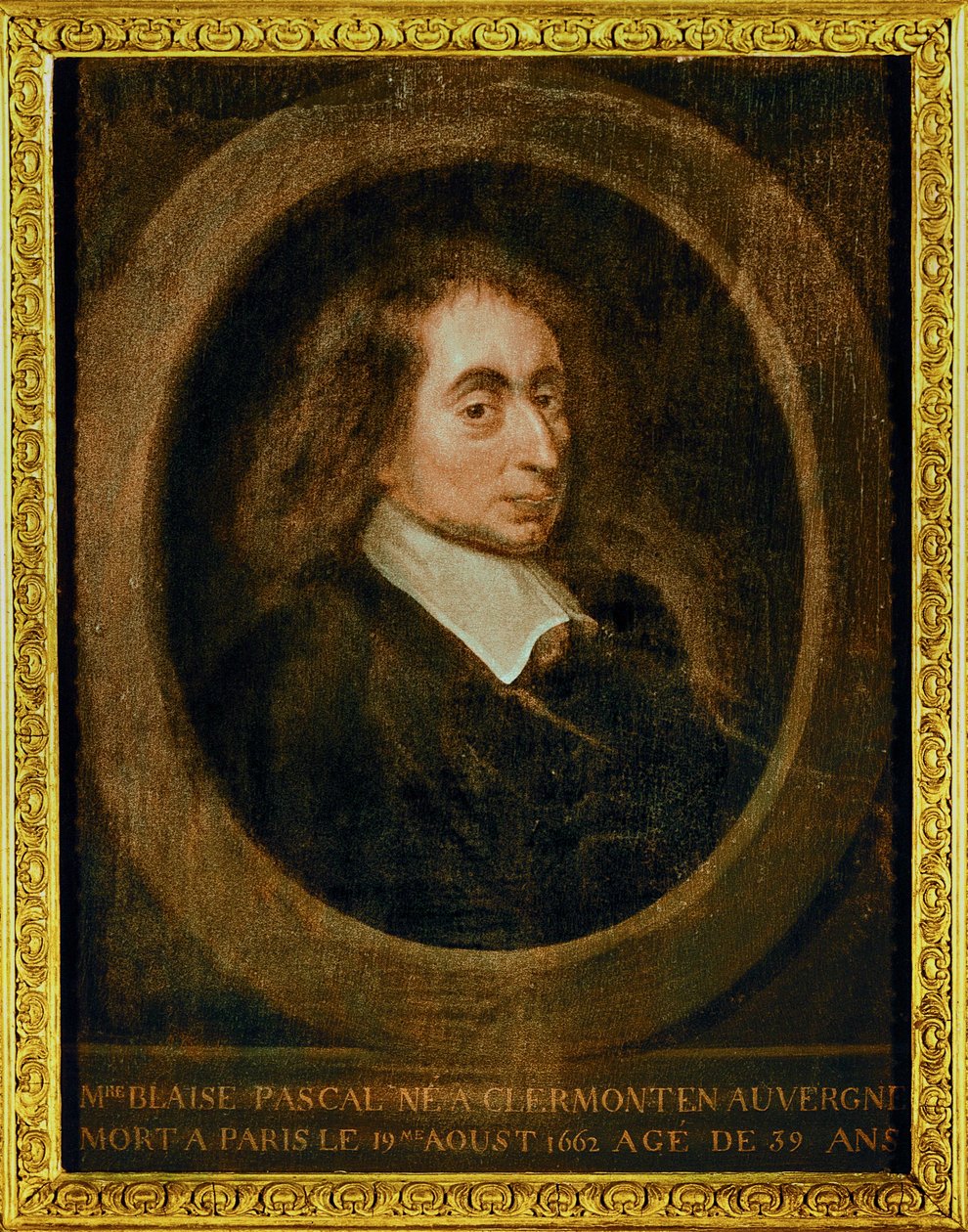 Blaise Pascal ... (óleo sobre tela) de French School