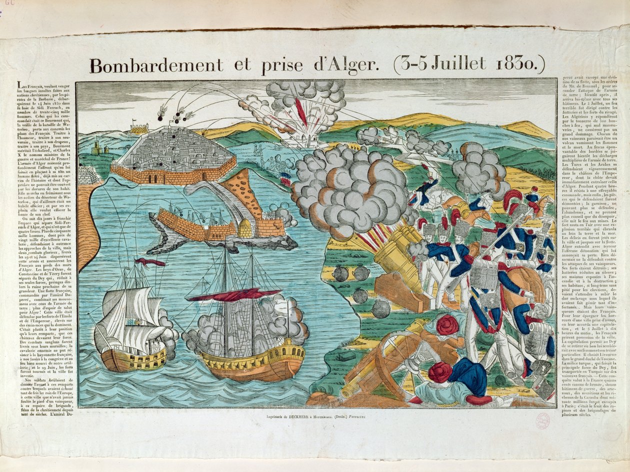Bombardeio e cerco de Argel, 3 de julho de 1830, c.1830-35 de French School
