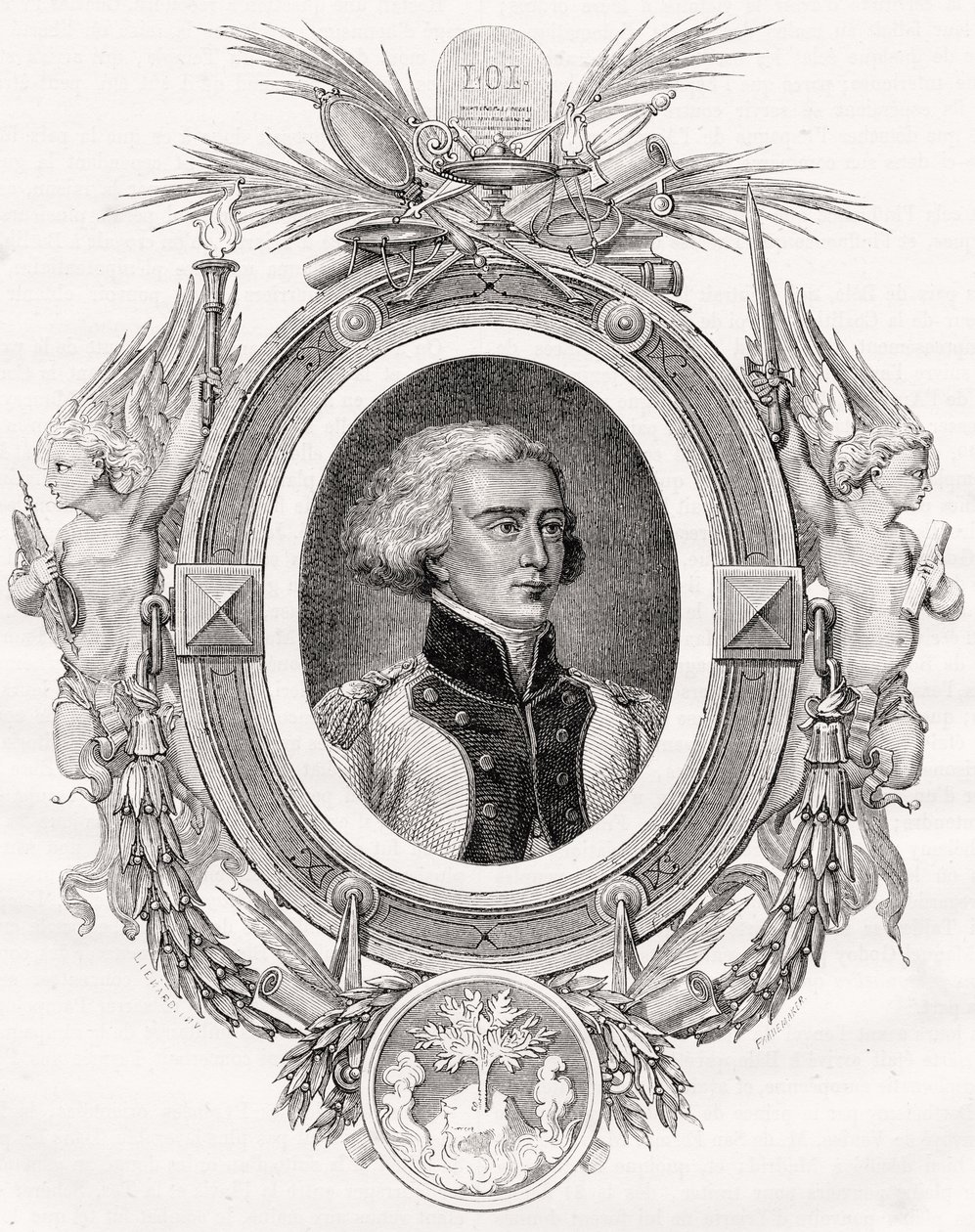 Bon-Adrien Jeannot de Moncey, Duque de Conegliano, gravado por Pannemaker-Ligny depois de Linard, de "História da Revolução Francesa" por Louis Blanc (1811-82) de French School