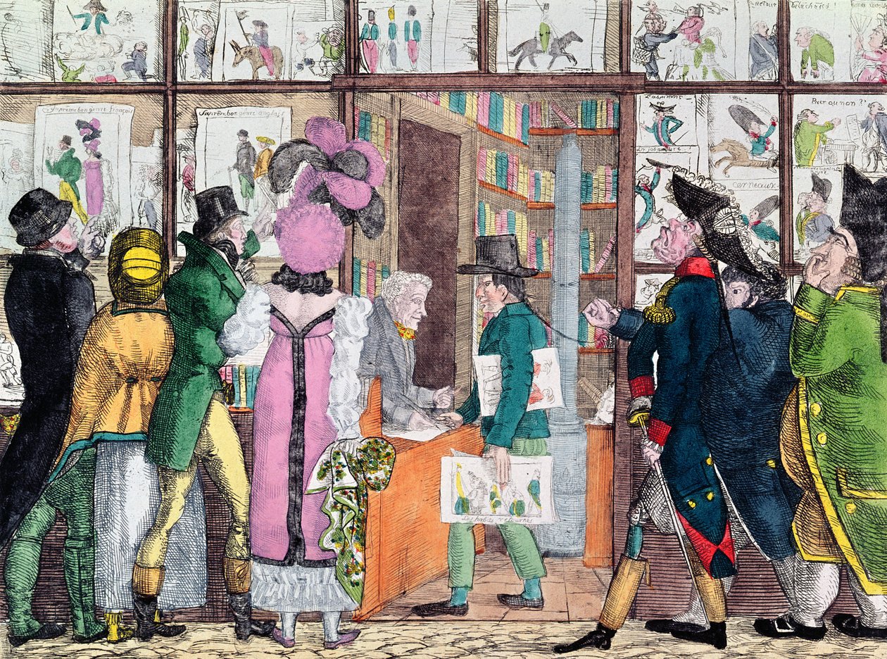 Vendedor de livro e impressão, início do século XIX de French School