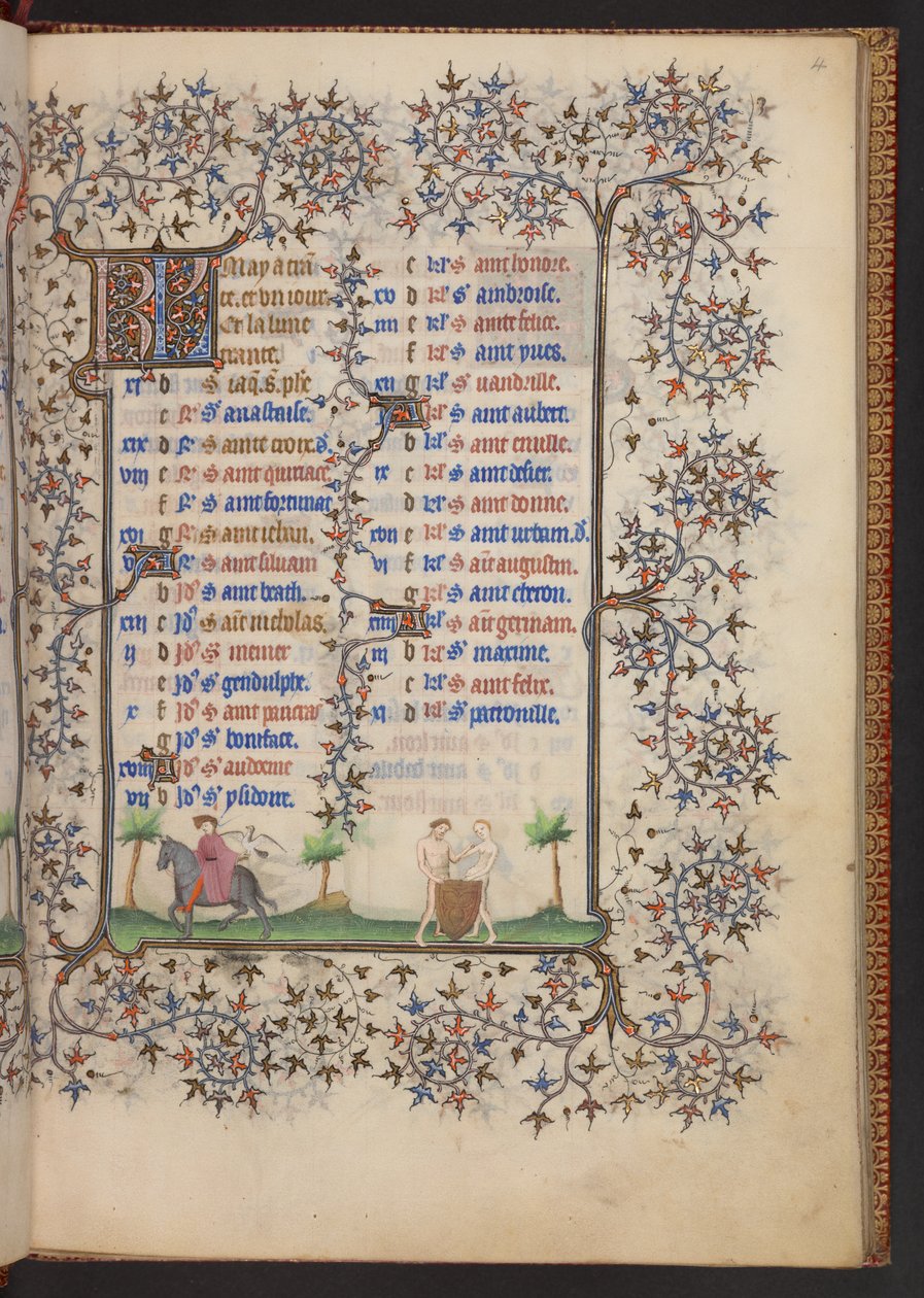 Livro de Horas, Adicionar MS 32454 f.4r, França de French School