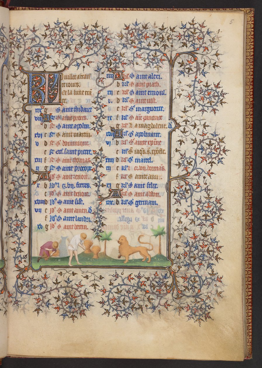 Livro de Horas, Adicionar MS 32454 f.5r, França de French School