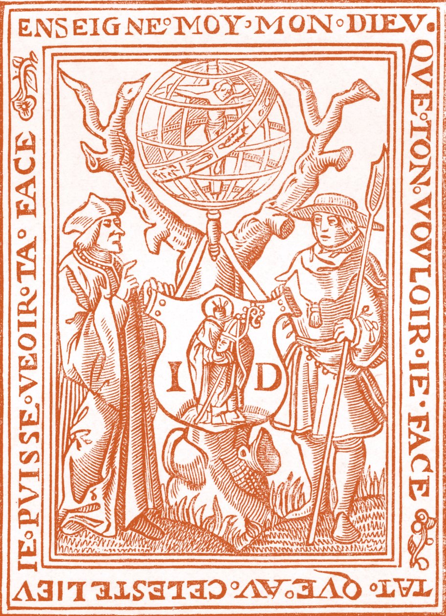 Livro-placa de Jehan St. Denis, Vendedor de livros em Paris de French School