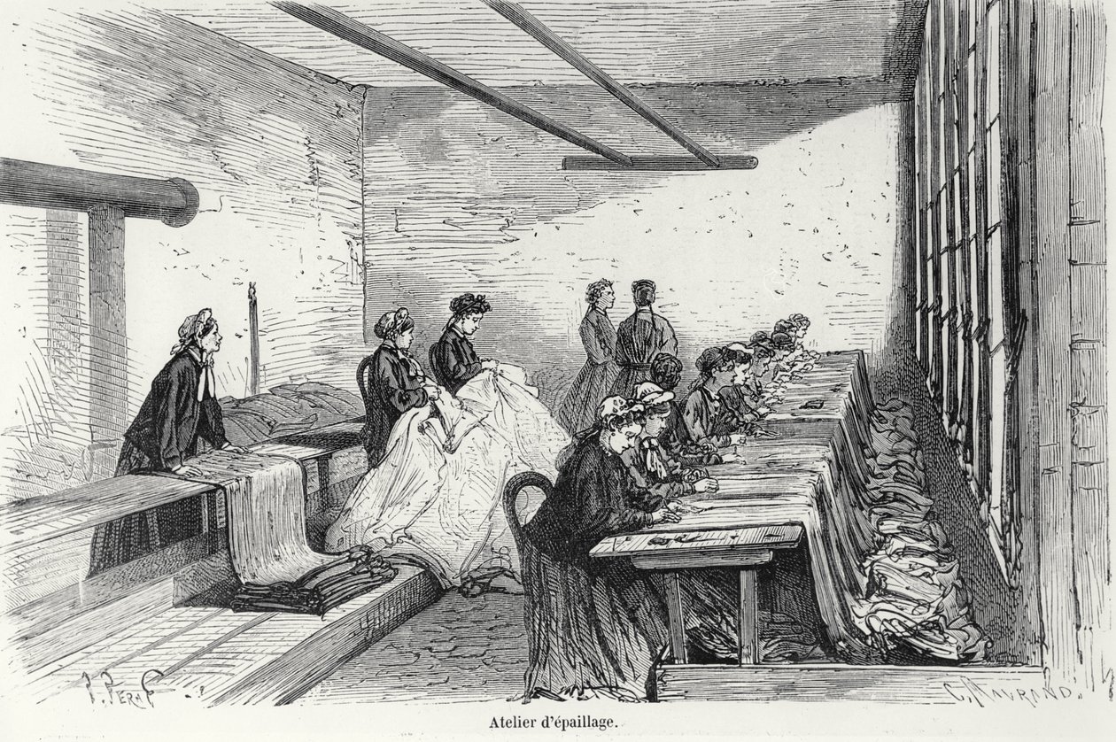 Oficina de Tingimento de Bouterel em Clichy, de Turgan, Paris, 1874 de French School