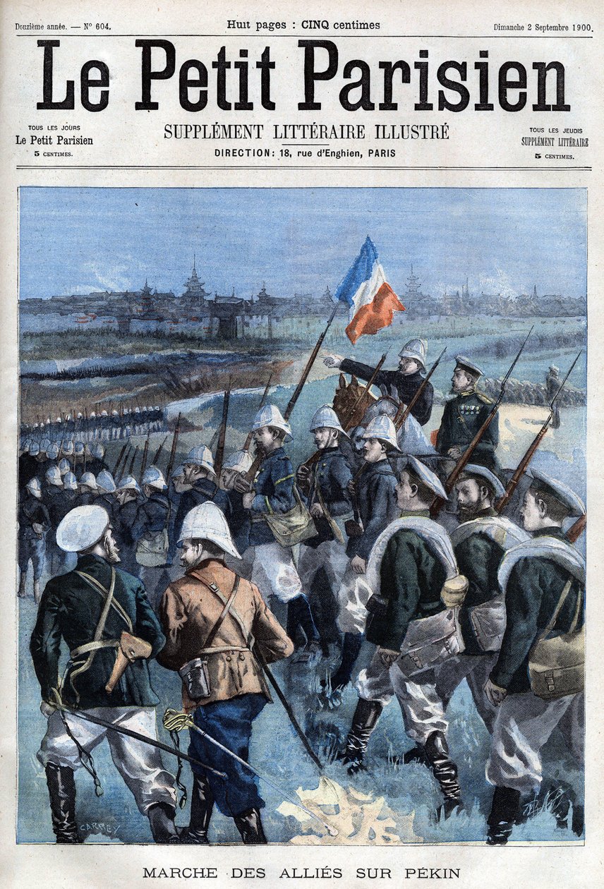 Boxer Rebellion The Allies advance on Peking - em " Le petit Parisien" (O Pequeno Parisien) de French School