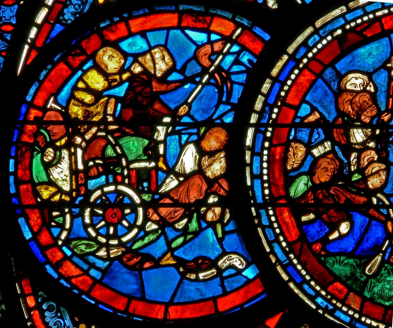 Levando suprimentos para a imagem das Virgens (w38) de French School